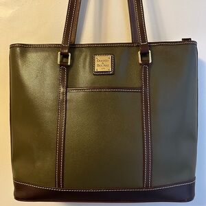 Dooney & Bourke Olive Green Leather Whitney Tote Bag